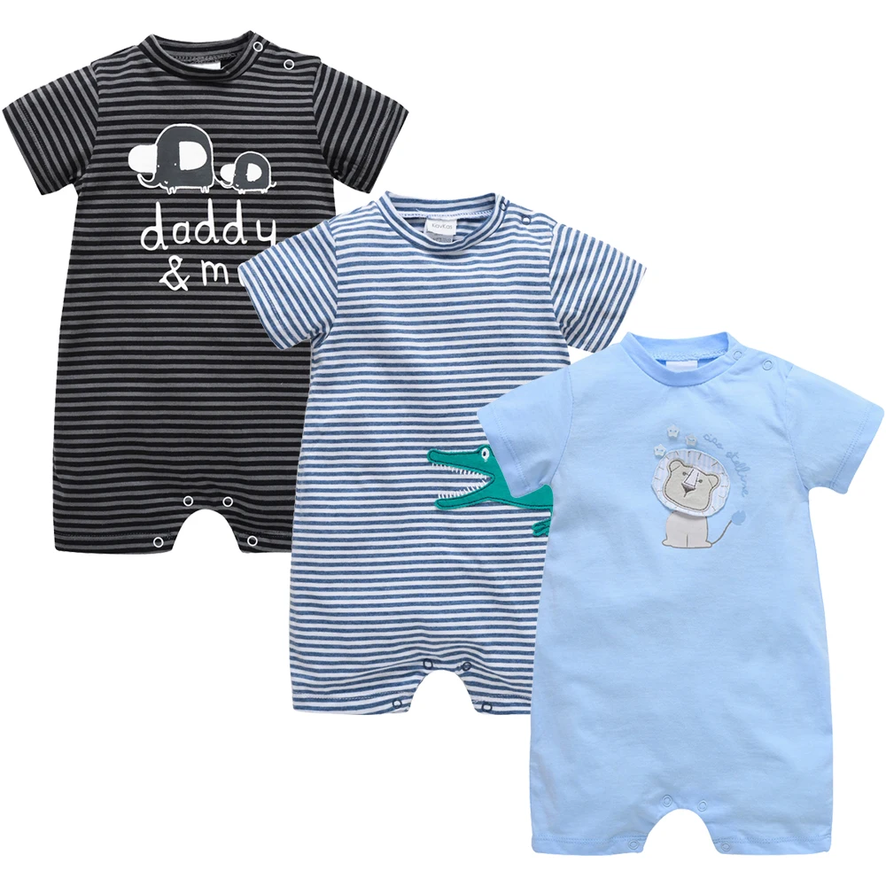 New Baby Boy Girl Rompers 3 pcs Cotton Short Summer Clothes 0-3 months Newborn body bebe Jumpsuit