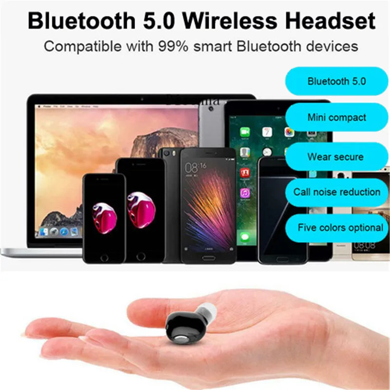 Одна Bluetooth 5,0 Беспроводная гарнитура стерео бас наушники-вкладыши TWS мини наушники шумоподавление