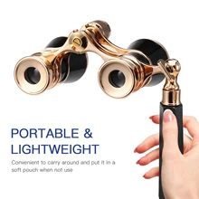 3x25 опера очки линзы Ретро металлический корпус мини Театральный бинокль с цепочкой/ручкой для музыкального концерта сцены драмы