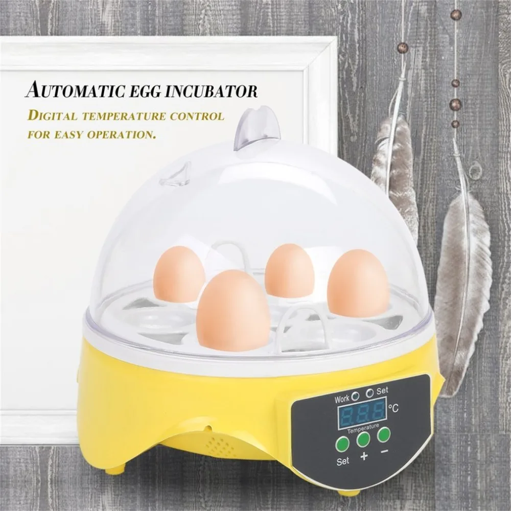 7 яиц Ёмкость куриных яиц птичий инкубатор яйца лоток Стойки автоматический интеллигентая(ый) Управление перепел попугай инструмент для инкубации штепсельная вилка европейского стандарта