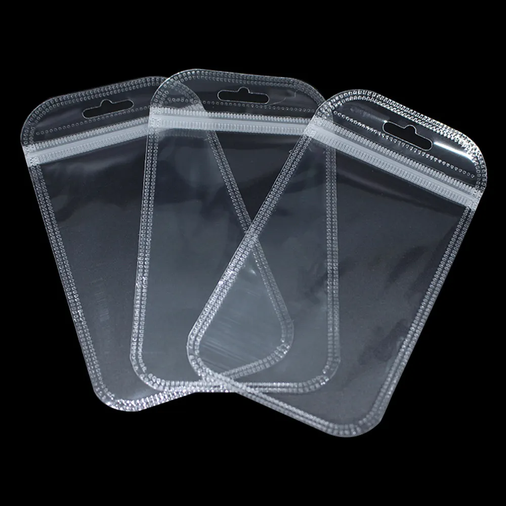 Самоуплотняющаяся Пластиковая Сумка-посылка на молнии с отверстием для подвешивания, 9 размеров, упаковка для электронных аксессуаров, сумки для хранения ювелирных изделий