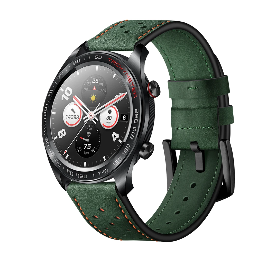 Высококачественный кожаный ремешок huawei Magic watch smartwatch ремешок Спортивные наручные часы на кожаном ремешке ремешок быстросъемный браслет 22 мм