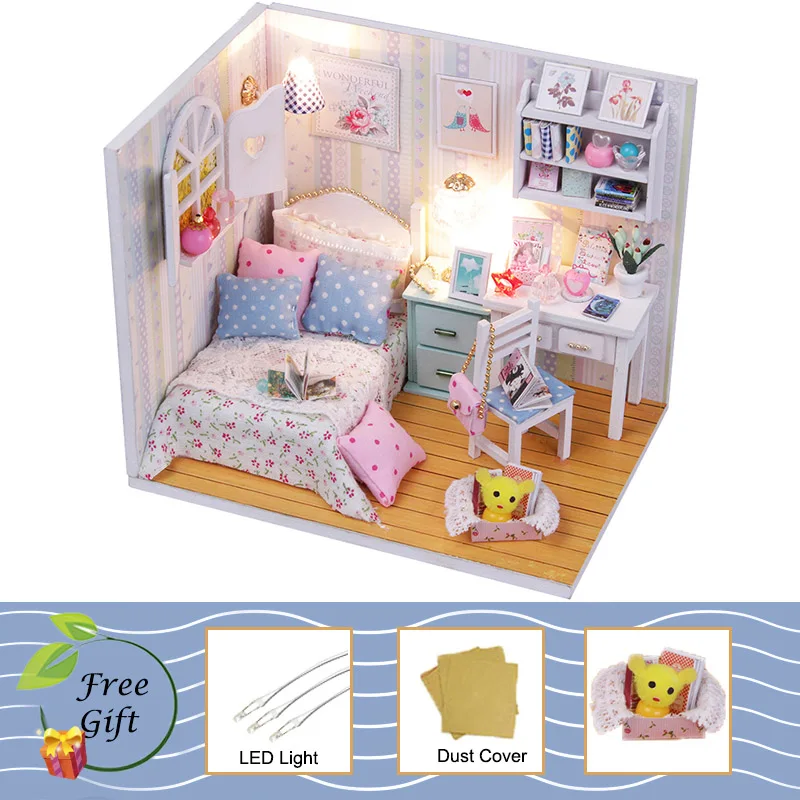 Cutebee Doll House Furniture Miniature Dollhouse DIY Miniature House Room Box Theatre Toys for Children Casa DIY Dollhouse P - Цвет: M13