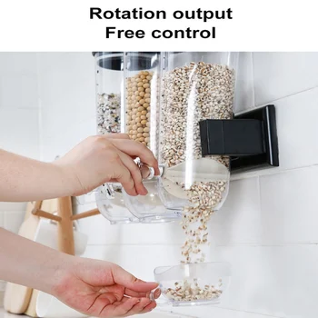 

Wall Mounted Dry Food Dispenser Smart Space Manual Control Storage for Cereal Nuts Beans Trail Mix Candy Granola Rice