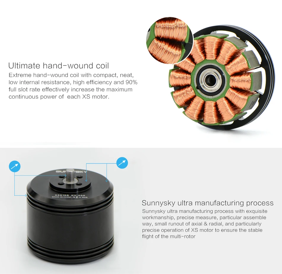 SunnySky X3510S X3515S KV400 KV380 KV700 высокоэффективный бесщеточный двигатель для мультироторного вертолета Rc
