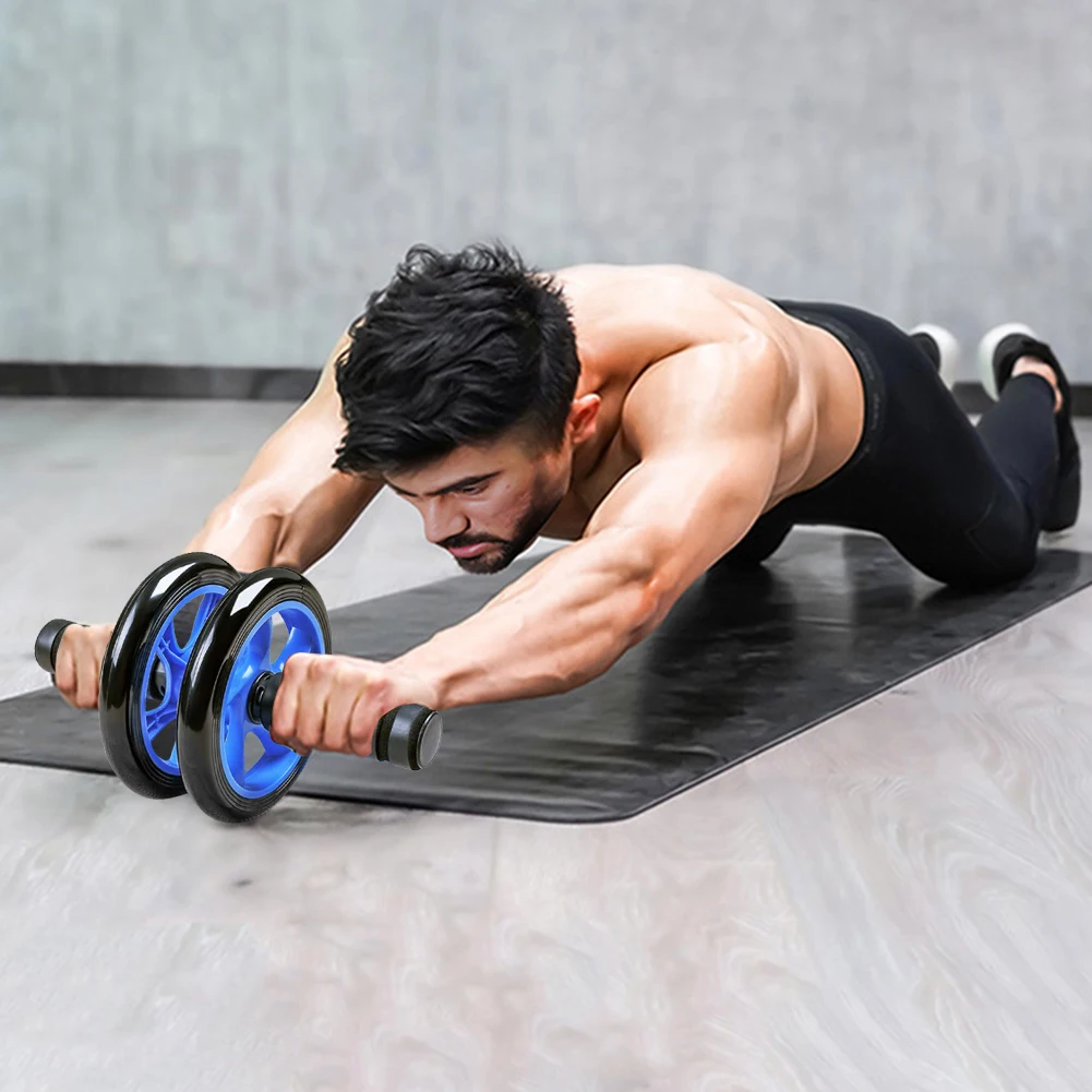 

Muscle Trainer Abdominal Wheel AB Roller With Mat Abdominal for Waist and Abdomen Exercise Fitness Wheel with Kneeling Mat