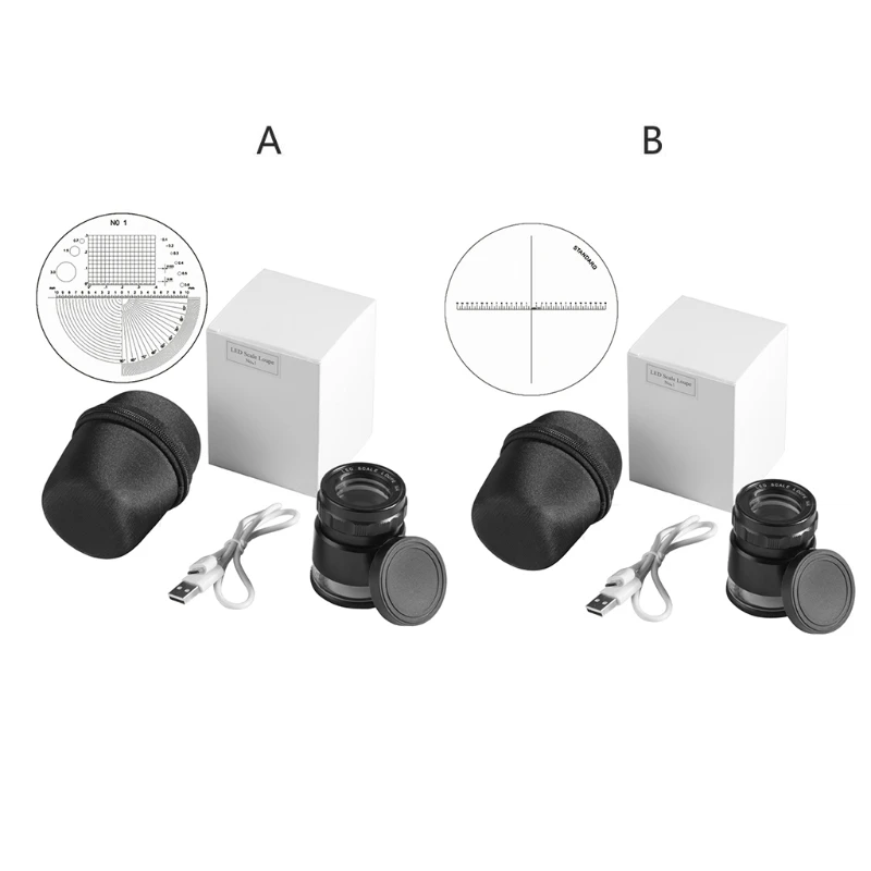 

10X Magnifying Glass Cylindrical Magnifying Tool Recharging Loupe Magnifier