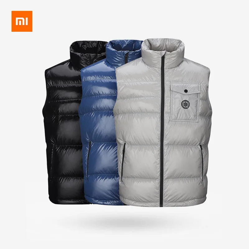 3 цвета Xiaomi ULEEMARK Мужской легкий пуховый жилет 90% белый утиный пух 5+ см Пушистый легкий дизайн теплый пуховый жилет