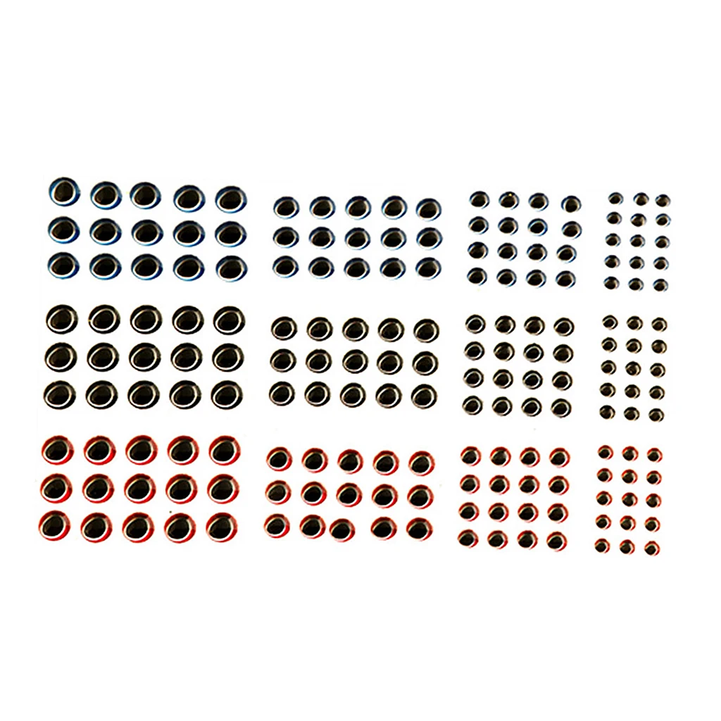 180pcs Epoxy Resin Sticker 3D Holographic Fishing Lure Eyes DIY Accessories