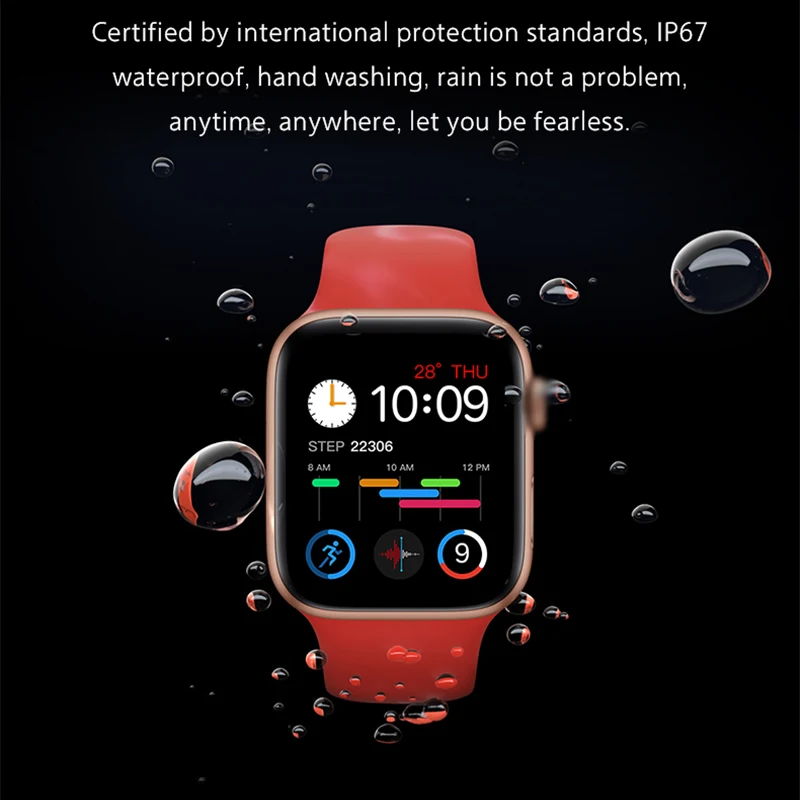 

Smart Watch IP67 Waterproof Fitness Sport Watch Heart Rate Tracker Call Message Reminder Bluetooth Smartwatch For Android iOS