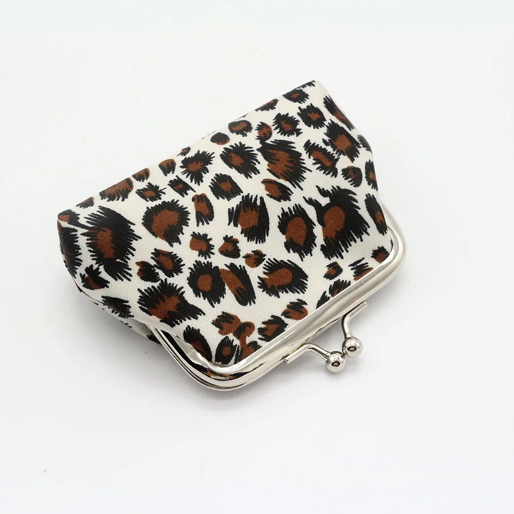 Hasp Coin Purse Women's Small Leopard Print Purse Polyester Wallet Female Pouch Coin Wallet Mini Clutch Money Bag