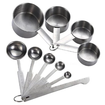 

10Pcs Measuring Cups Premium Stackable Tablespoons Measuring Spoon Set Stainless Steel Measuring Cups and Spoons Set