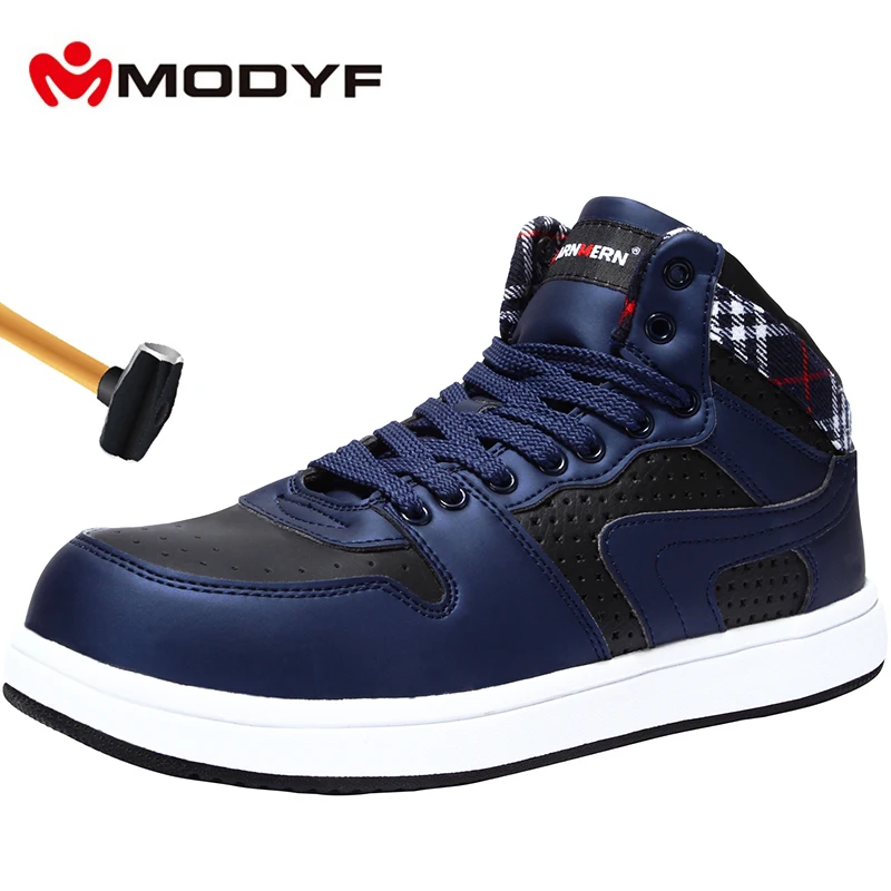 

MODYF Protective Shoes Breathable Safety Shoes Men's Lightweight Steel Toe Shoes Piercing Work Single Mesh Sneakers