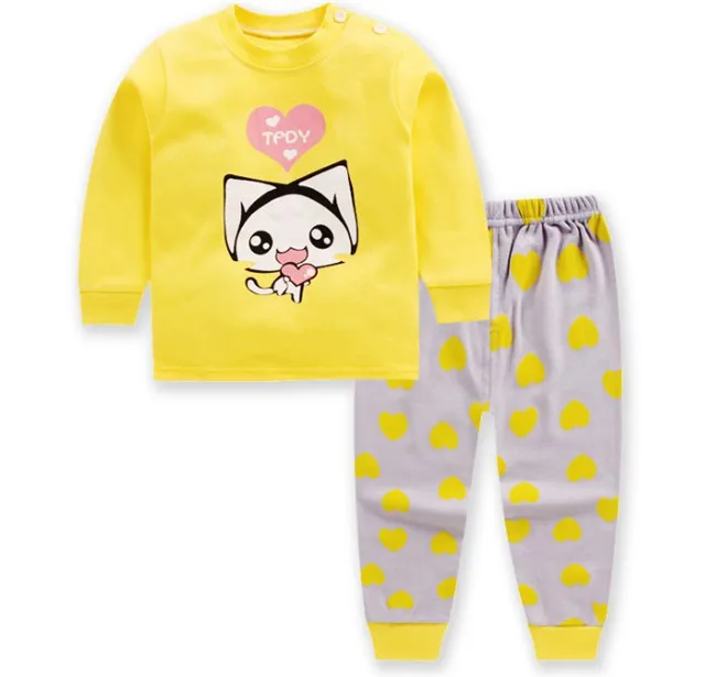 Style 27 Autumn Kids Animal Chilren Pajamas Sets Long-sleeved+Pans 2 pieces Cotton Cartoon Boys Girls Sleepwear Suit Set 0-4 Years - Цвет: Style 27