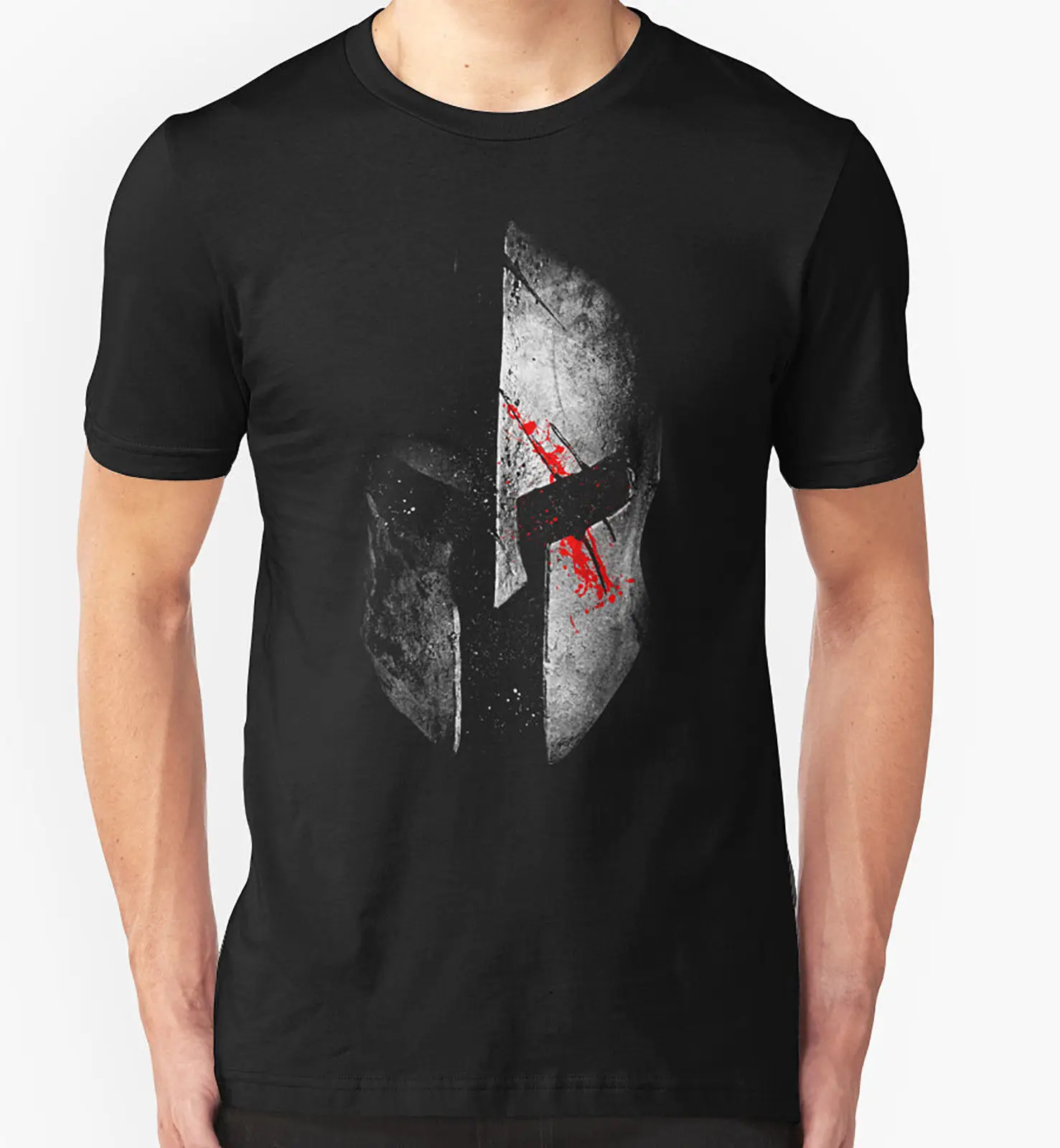 

Spartan Helmet T SHIRT BIRTHDAY GIFT PRESENT Short Sleeve Round Neck T-Shirt Promotion