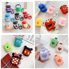 Для AirPods 1 2 чехол с супергероями 3D мультяшный Марвел Мстители чехол для наушников Bluetooth беспроводной футляр для наушников для Apple AirPods