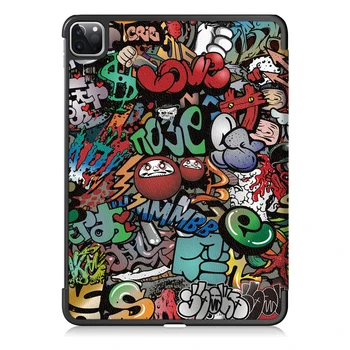 

Stand Cover Tablet Case Waterproof Solid Anti-slip PU Back Anti Scratch Full Protection Shell Triple Fold For IPad Pro 11 2020