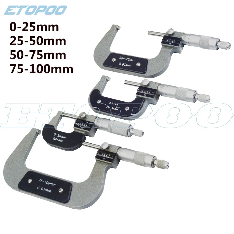 0 100mm 0.01mm Counter outside diameter micrometer digital counter