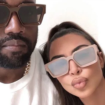 

2020 Fashion Classic Luxury Famous Brand Design Oversized Square Sunglasses Women Men Shield ins Sun Glasses For Female UV400