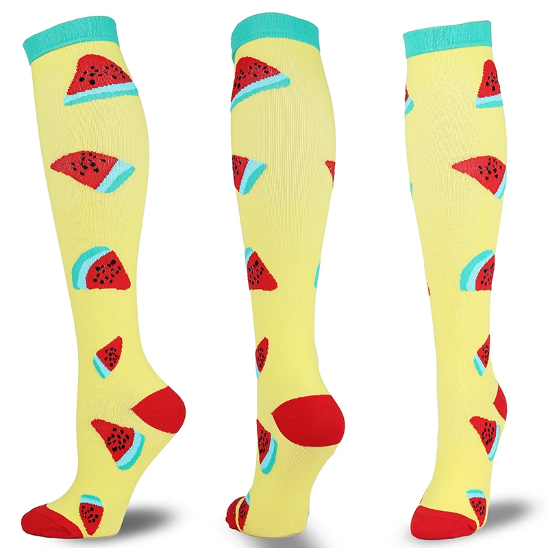 Men's And Women's Fun Compression Socks, Nursing Sports Stockings, Breathable Knee Socks, Suitable For Edema And Varicose Veins