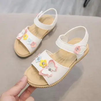 

Girls Sandals New Summer Cute Kids Sandals Baby Girl Student Princess Soft Shoes Children's Beach Sandals Size 26-36