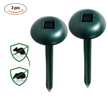 

2Pcs Outdoor Mice Repellent Ultrasonic Solar Animal Rat Voles Rodent Pest Repellent Repeller Control