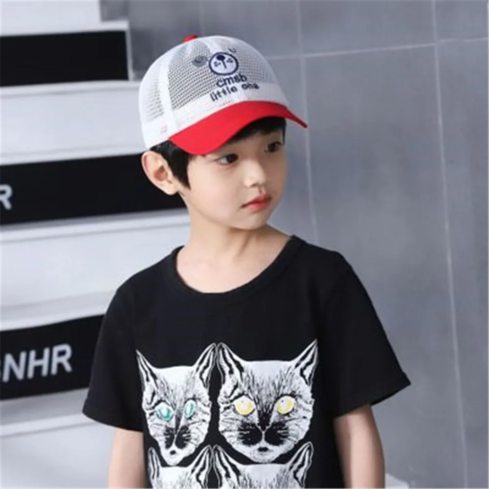 

Summer Children Baseball Cap Kids Boys Girls Cartoon Bear Sun Hats Mesh snapback Caps Outdoor Sports For 2-9 years Old