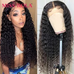 Miss Rola Ear To Ear 13x4 Deep Wave Lace Front Human Hair Wigs 100% Human Hair Wigs Brazilian Remy Lace Frontal Wig Pre Plucked