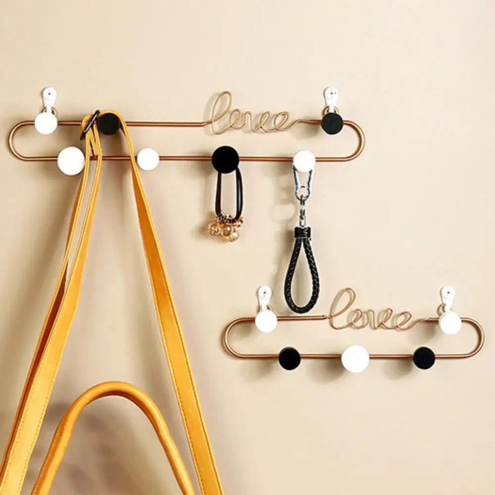 

New Iron Letter Key Hanger Wall Holder Kitchen Metal Heat Hooks for Bags Clothes Bathroom Stand Wall Holder Home Decorative Rack