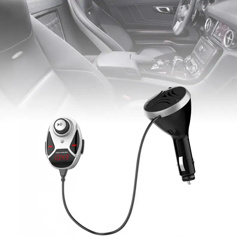 

BT12 Dual-USB Bluetooth FM Transmitter Audio Car Mp3 Player Wireless In-Car FM Modulator Car Kit with Independent Speaker
