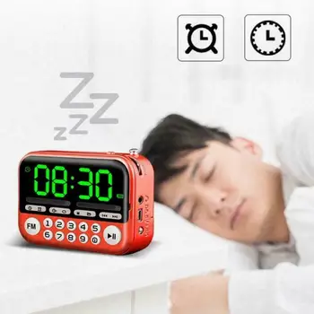 

Mini Portable Radio LCD Digital FM USB TF MP3 Player Speaker Rechargeable 2000mA