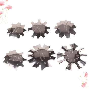 

6pcs Small Stainless Steel Metal Manicure Templates Nail Plate Nail Templates for Store