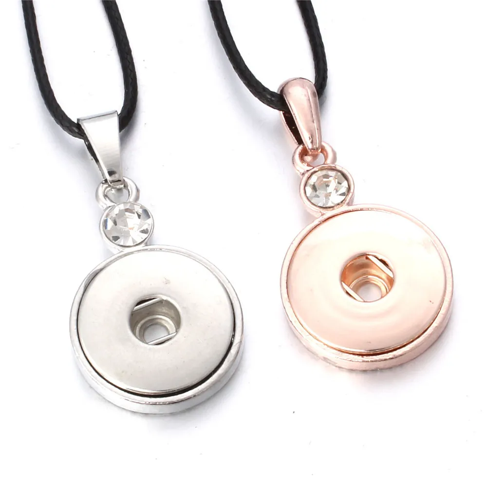 18mm Snap Button Pendant 60CM Necklace Charms Fashion Snaps Button DIY Jewelry Gift For Women