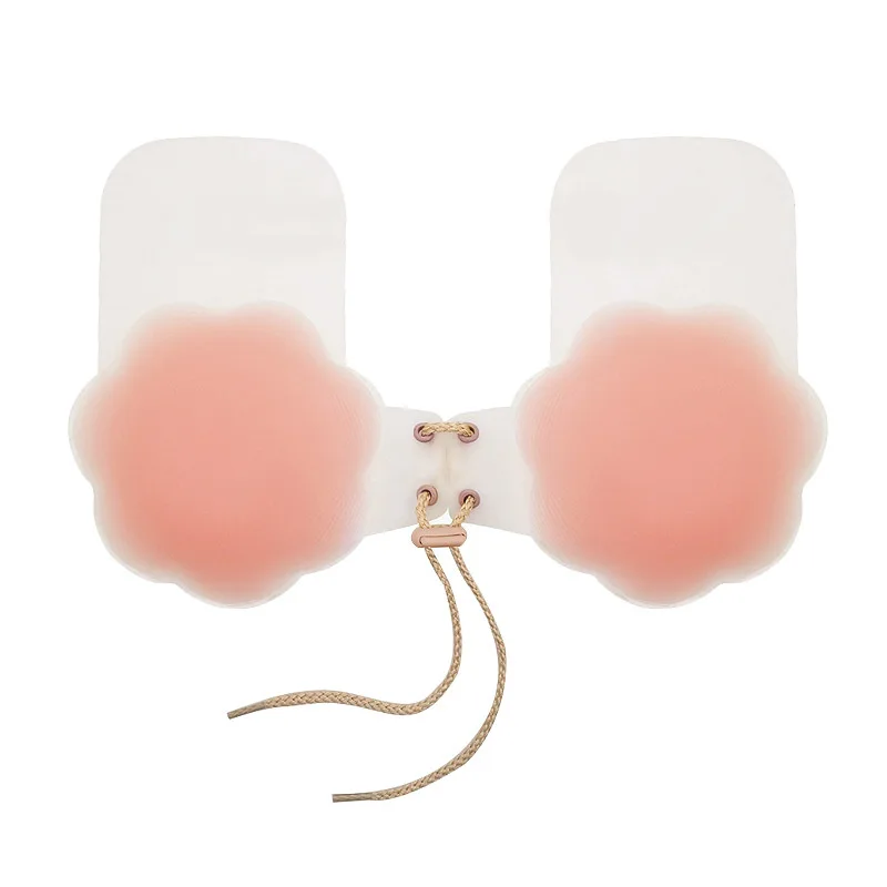 

Breast Lift Up Adhesive Invisible Bra Reusable Silicone Nipple Cover Strapless Summer Pull Me Push up Cross Tie Create Cleavage
