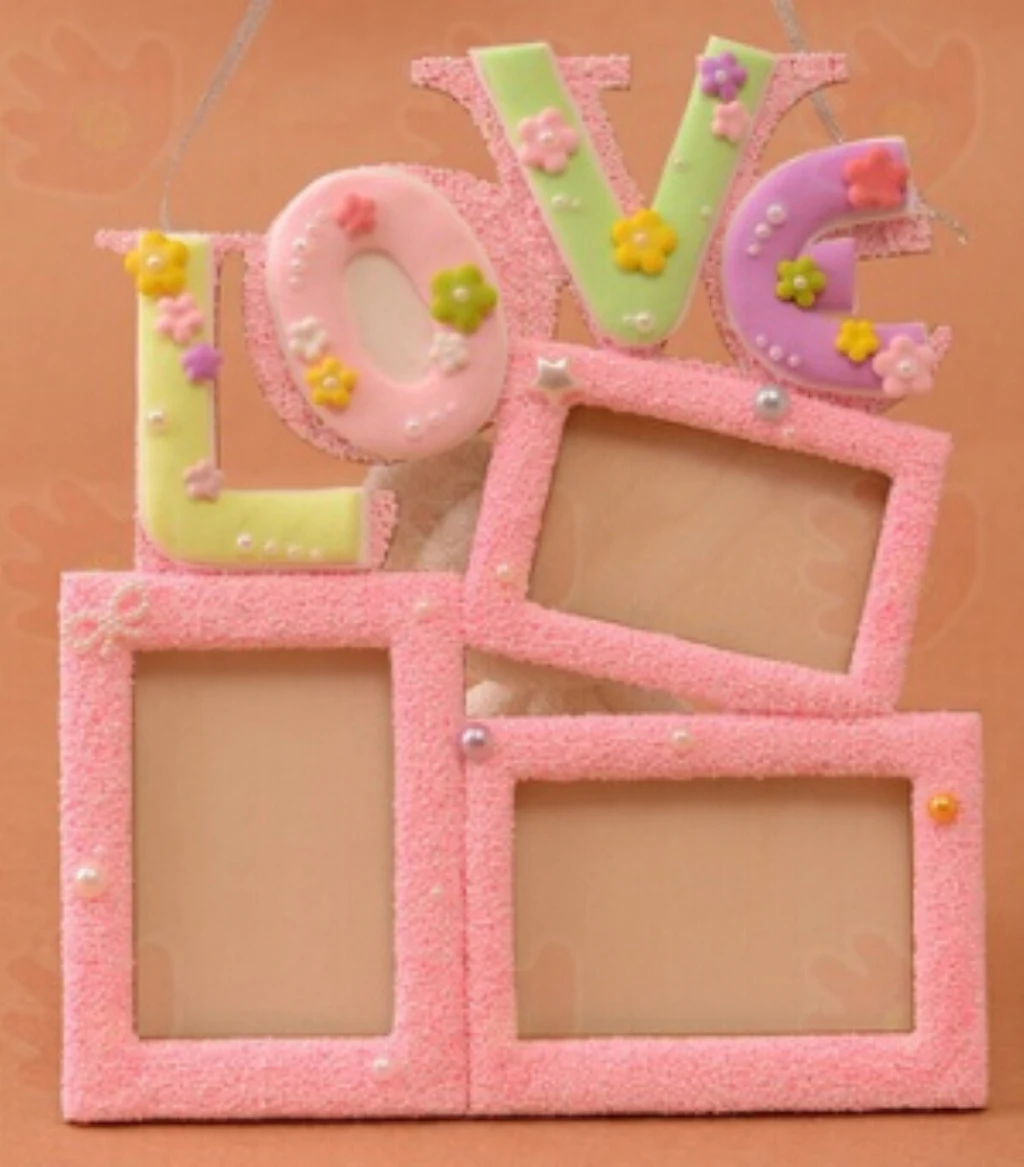 

2019 New DIY Hollow Love Wooden Photo Picture Frame Rahmen Home Decoration 3 Boxes Love Photo Frame Home Decor