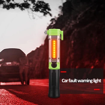 

portable handle COB LED bulb high-power lamp beads warning side light tungsten steel hammer seat belt cutter