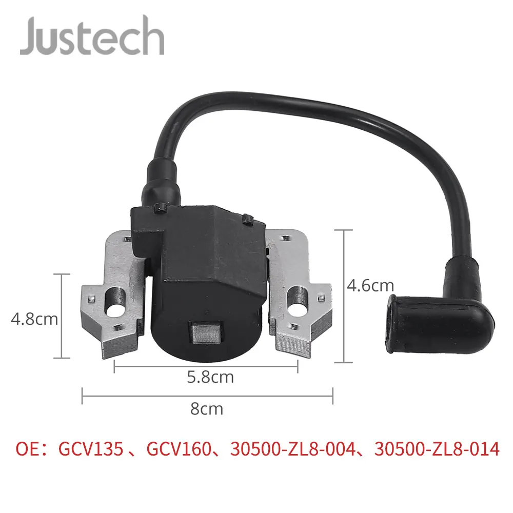 Замена катушки зажигания Justech для части 30500-ZL8-014 30500-ZL8-004 подходит Honda GC135 GC160 GCV135 GCV160