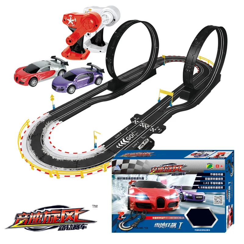 2019 горячие колеса гоночный трек ручной звуковой циклонный гоночная Модель сцена