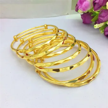 

Fashion Real 14K Gold Bracelet for Women Wedding Engagement Jewelry Charms Adjustable Hand Ornament for Birthday Gifts Female