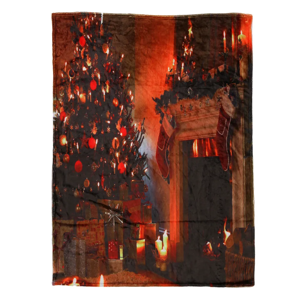 D OUNEED Merry Christmas одеяла из фланелевой ткани диван кровать одеяло 70x100 см супер мягкий теплый снеговик шаблон Одеяло Обложка#45 - Цвет: D