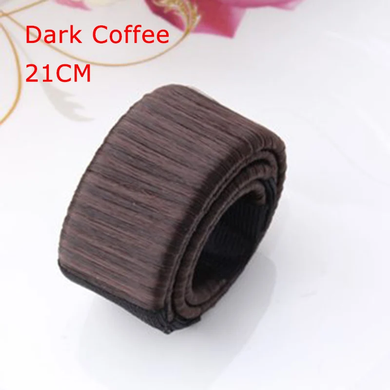 Dark Coffee М мизм женский 21,5 см DIY булочки аксессуары для волос пончики бутон головная повязка для девочек французский Твист Волшебные булочки инструменты для изготовления тарелок повязка для волос - Цвет: Dark Coffee
