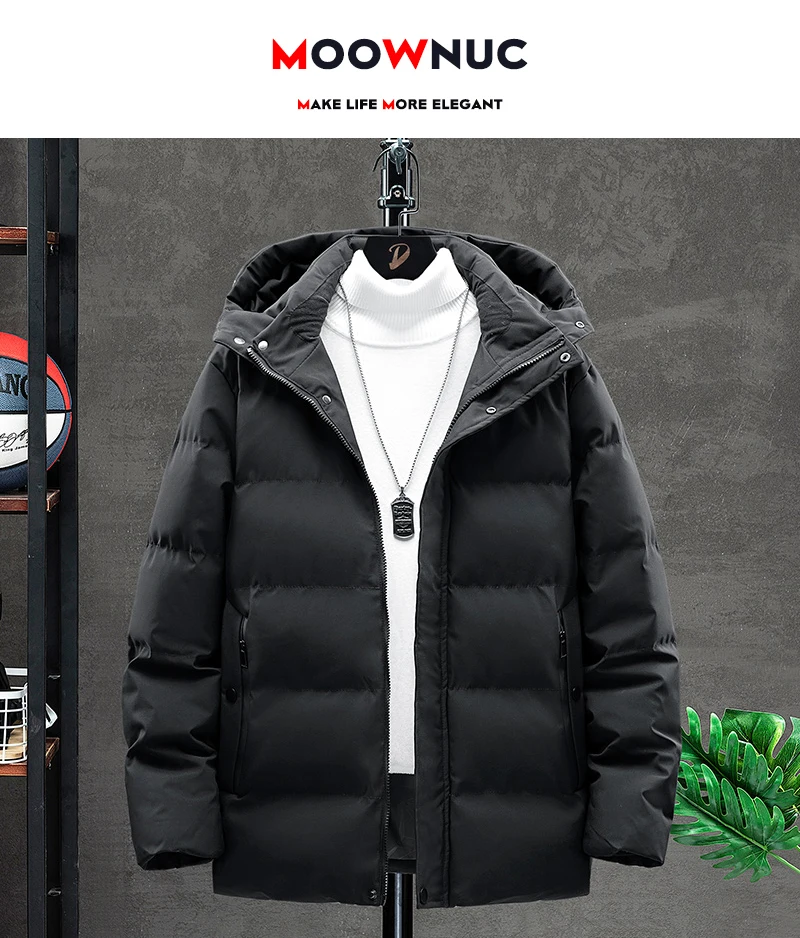 2021 New Winter Men's Fashion Parkas Male Overcoat Windbreaker Casual Jacket Thick Classic Windproof Long Sleeve Business Hombre mens parka jacket with fur hood