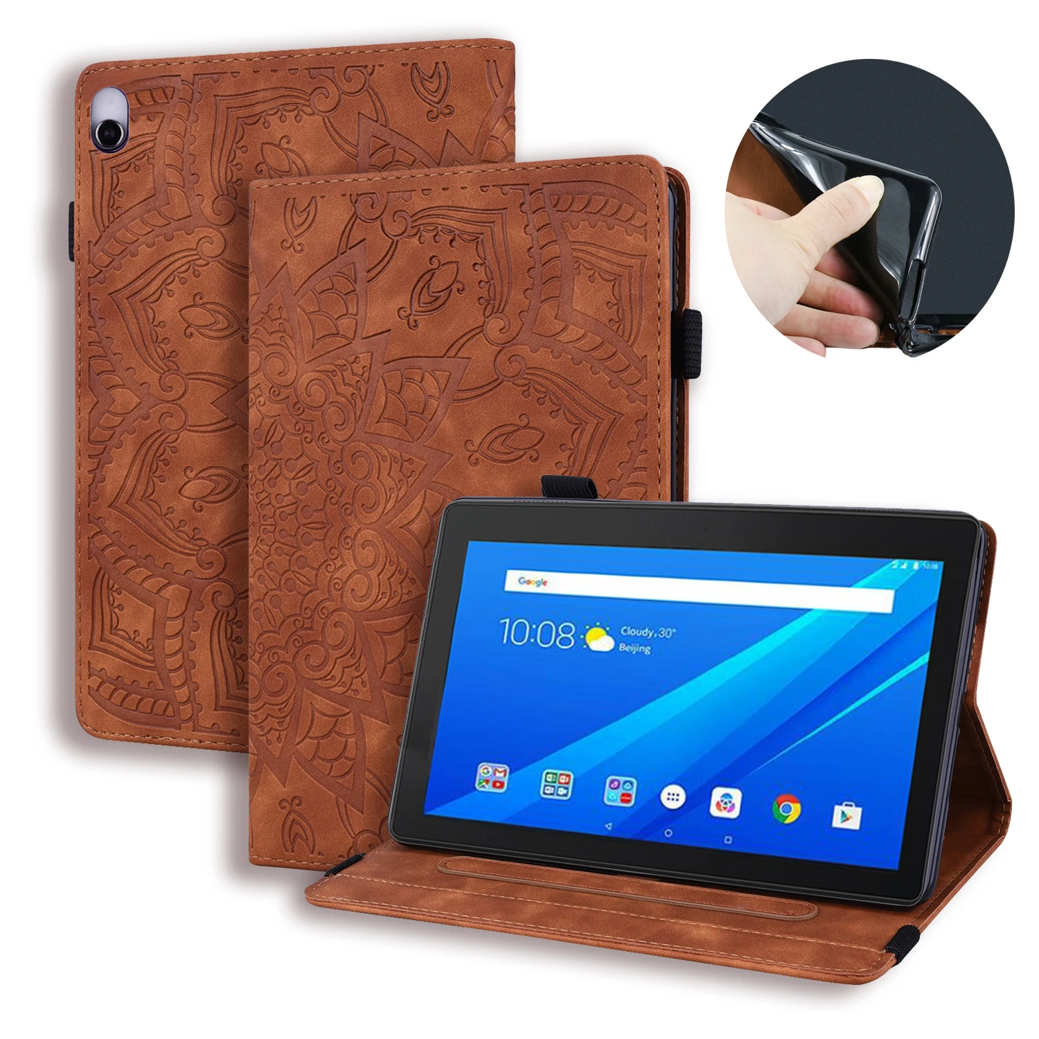 For Lenovo Tab M10 Case TB X605L TB X605F 10.1 Case Tablet Embossed