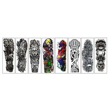 

8Pcs Waterproof Temporary Tattoos Sticker Full Arm Mechanical Pattern Tattoos Applique 48 X17cm 1/2/3/4 & 9/10/11/12