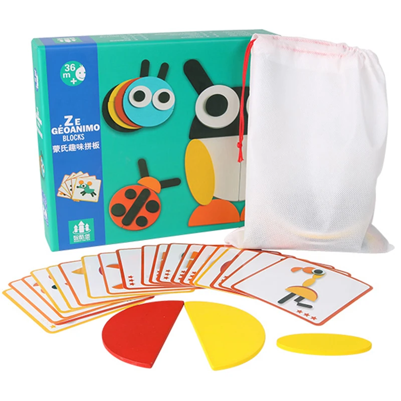 B Магнитная 3D Головоломка Tangram игры Монтессори обучения Обучающие Рисование настольные игры игрушка подарок для детей мозги Tease - Цвет: B