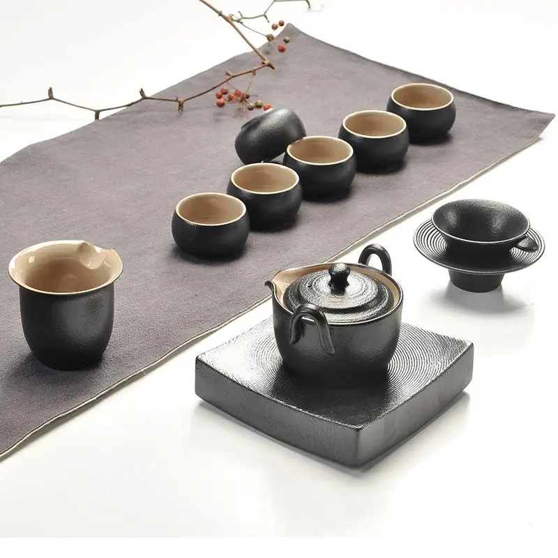 "Китайский кун-фу" Керамика Чай горшок чашка, кофейная чашка подарок дорожная Портативный Чай набор, очень подходит для использования в офисе или гостиной - Цвет: Светло-серый