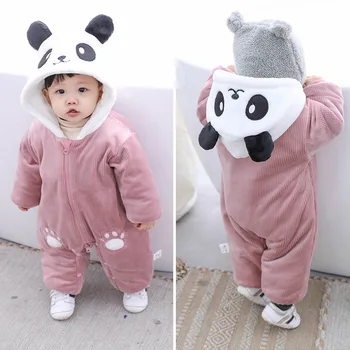 

Baby Winter Clothes Cartoon Panda Autumn Newborn Boys Warm Rompers Toddler Baby Girls Jumpsuit Infant Costume Clj495