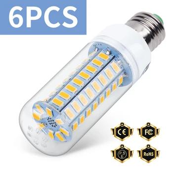 

6PCS E27 LED Light E14 Corn Bulb GU10 220V LED Bulb 3W 5W 7W 9W 12W 15W G9 Lamp Light LED Ampoule B22 Chandelier Lighting 240V