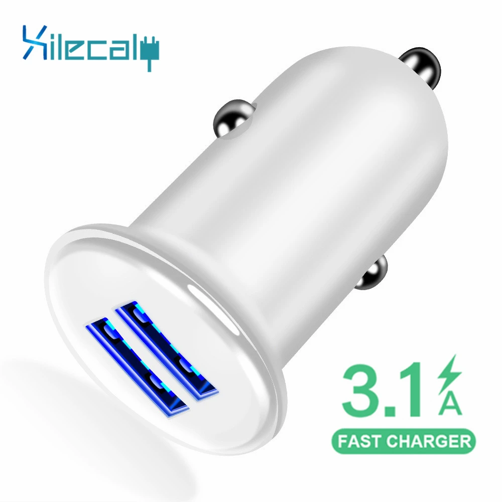

2 USB Car Charger Adapter 5V 3.1A Universal Dual USB Fast Charging For iPhone Samsung Xiaomi Mobile Phone In Car