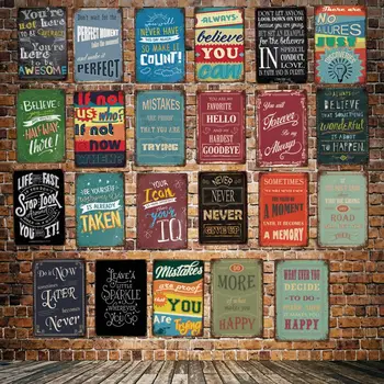 

[ Mike86 ]LIFE FAST NEVER GIVE UP etal Sign Poster Vintage Hotel Pub Mural Painting Decoration sticker Art 20*30 CM LT-1778